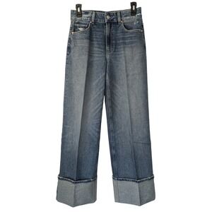 Paige Sasha Ankle‎ Wide Cuff Jeans Womens Size 26 Blue Note NWT $259